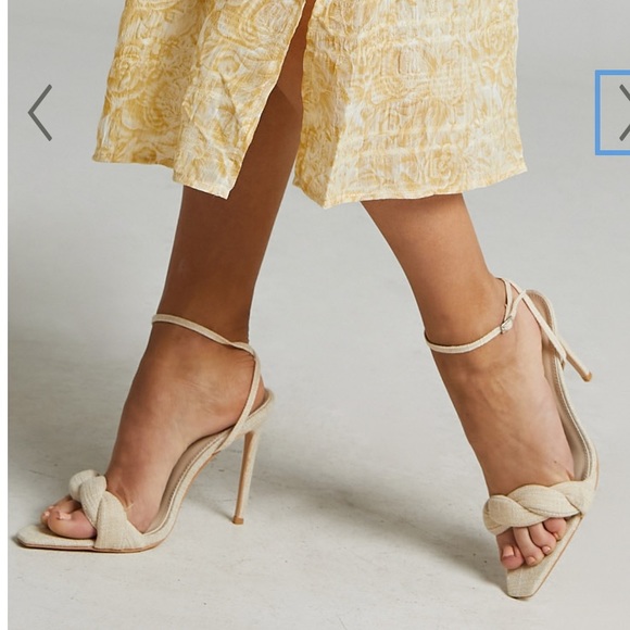 Gorgeous Showpo Public Desire cream linen heels size 5 - Picture 1 of 6